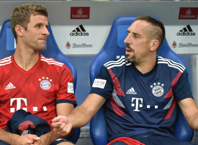 Bayern Munich team-mates Thomas Muller and Franck Ribery