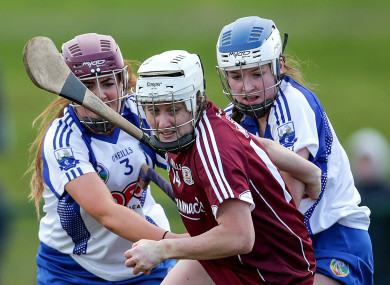 Galway's Ailish O’Reilly with Iona Heffernan and Keely Corbett-Barry of Waterford.