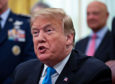 US President Donald Trump pictured in the White House yesterday.