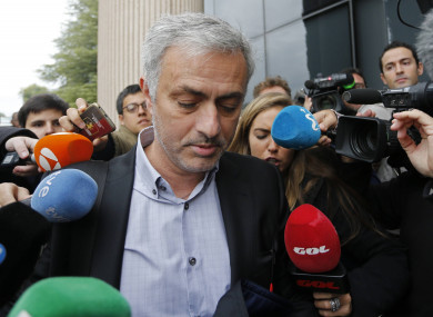 Mourinho outside court in Madrid in November 2017.