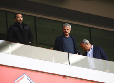 Jose Mourinho pictured at the Lille-Montpellier game.