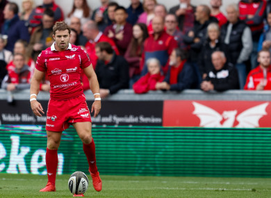 Halfpenny lines up a kick for Scarlets early this season.