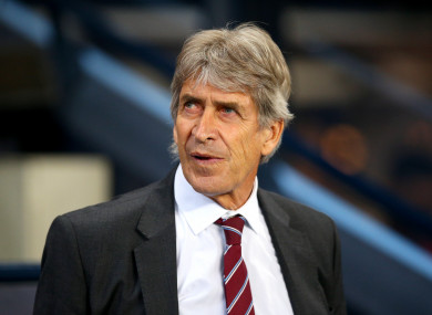 Manuel Pellegrini back at the Etihad Stadium last night.