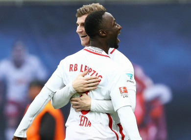 Naby Keita with Timo Werner at RB Leipzig.