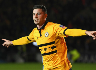 Newport County forward Padraig Amond