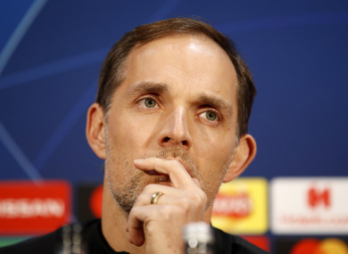 Paris Saint Germain manager Thomas Tuchel during the press conference at Old Trafford.