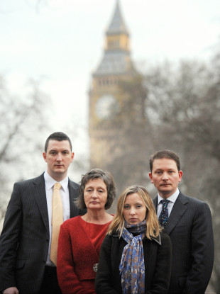 The family of Pat Finucane, sons John and Michael, daughter Katherine, and wife Geraldine, pictured in London in 2012