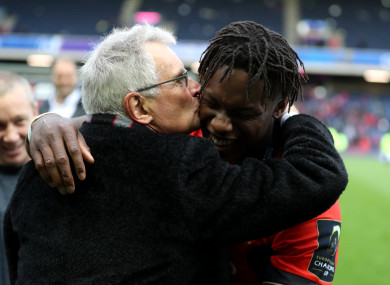 Saracens owner Nigel Wray with Maro Itoje.