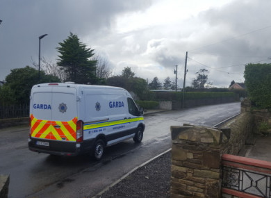 Gardaí at the scene following the murder.