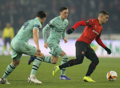 Arsenal conceded three goals in the first leg.