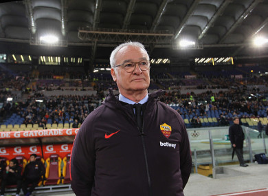 Ranieri took his place in the Roma dugout tonight.