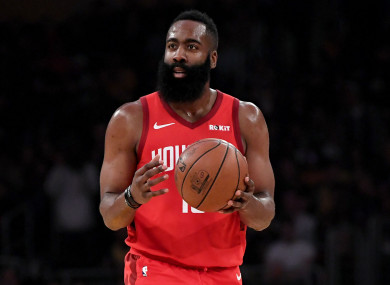 On fire: James Harden.