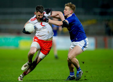 Tyrone's Matthew Donnelly facing Padraig Faulkner.
