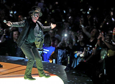 Bono performs at the U2 eXPERIENCE + iNNOCENCE Tour at London's O2 Arena.