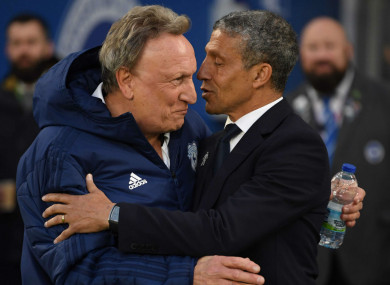 Hughton and Warnock after last night's clash.