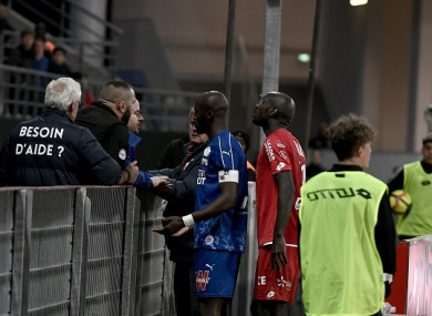Prince Gouano approached the supporters.