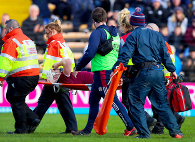 Joe Canning was stretchered off against Waterford.