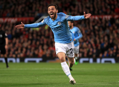 Manchester City's Bernardo Silva celebrates scoring