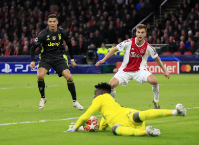 Ronaldo put Juventus in front in Amsterdam.