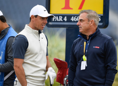 Rory McIlroy (left) and Paul McGinley at last year's Open in Carnoustie.