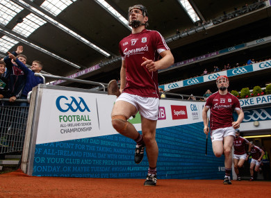 Ronan Burke (centre) representing Galway in Croke Park.