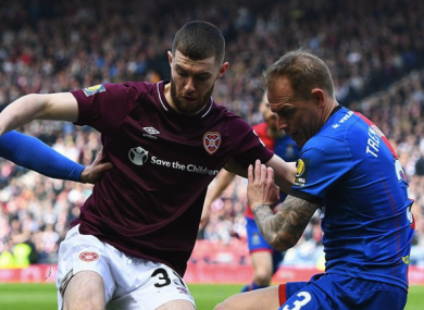Aidan Keena (left) playing for Hearts in last weekend's semi-final win over Inverness Caledonian Thistle.
