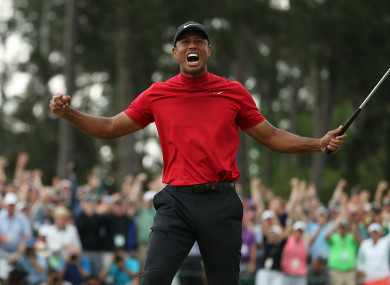 Woods after claiming the Masters earlier this month.