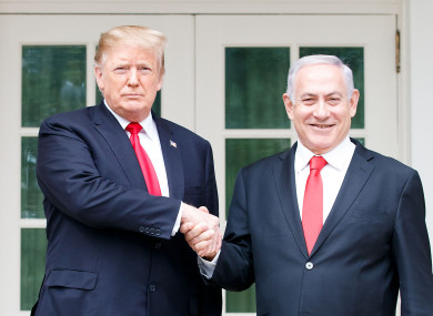 Donald Trump shakes hands with Israeli Prime Minister Benjamin Netanyahu earlier this year.