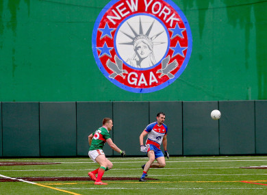 Andy Moran in action at Gaelic Park last night.