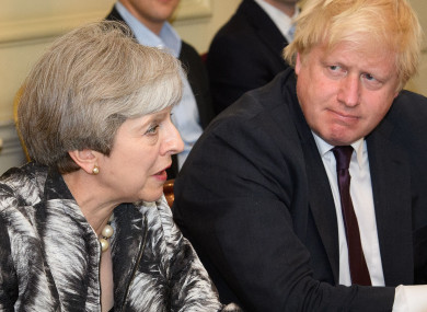 May and Johnson pictured in 2017 when he was foreign secretary.
