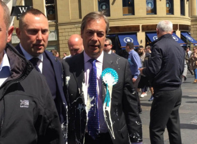 farage after the incident yesterday.