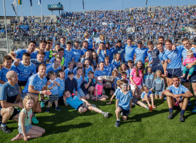 The Dublin squad celebrate last summer's Leinster final victory.