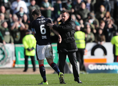 O'Dea pictured with Brendan Rodgers (file pic).