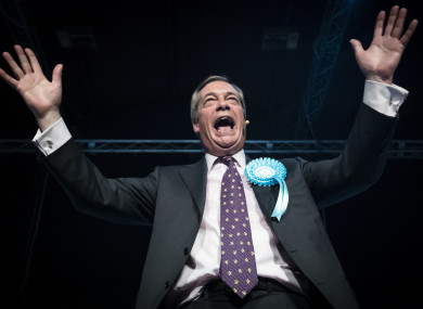 Nigel Farage at a rally in Durham