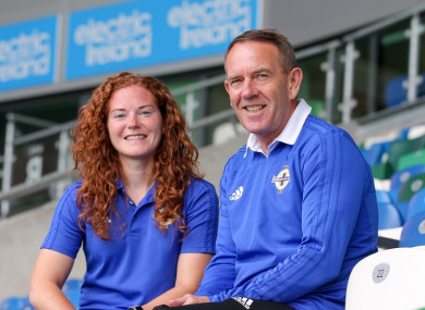 Shiels alongside Northern Ireland captain Marissa Callaghan.