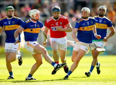 Cork hurler Conor Lehane in action against the Tipperary defence.