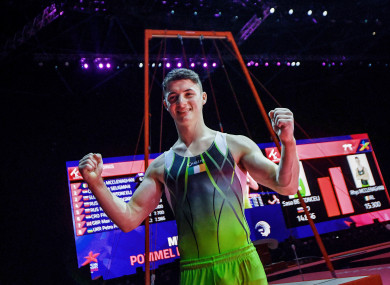 Ireland's Rhys McClenaghan celebrates (file pic).