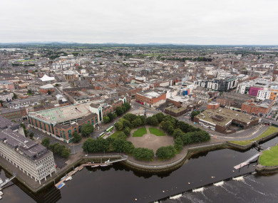 Aerial view of Limerick city