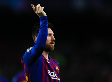 Lionel Messi pictured during last night's match.