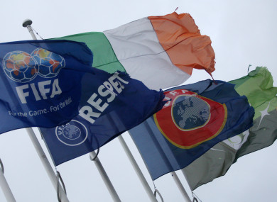 Flags flying outside the FAI offices in Abbottstown.