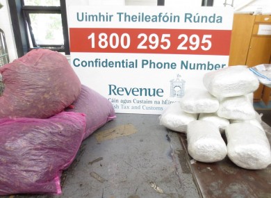 A file photo of a drugs seizure at Portlaoise Mail Centre earlier this year.