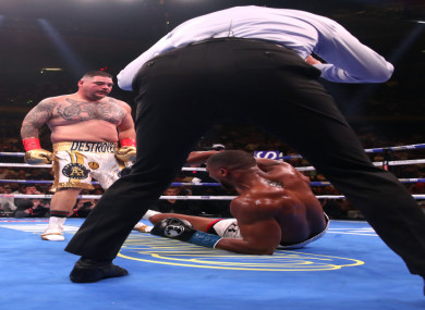 Anthony Joshua is felled by bolt-from-the-blue Mexican-American heavyweight champion Andy Ruiz.