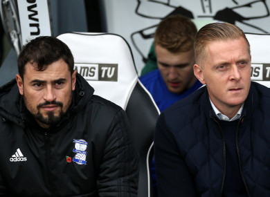Clotet sitting alongside Monk in a Championship clash with Derby County last November.