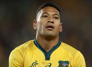 Fired: Australia full-back Israel Folau.