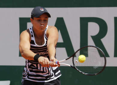 Australia's Ashleigh Barty pictured at Roland Garros.