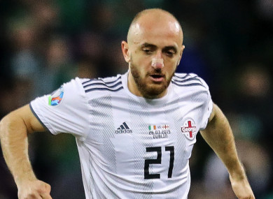 Valerian Gvilia was on target for Georgia (file pic).