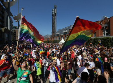 Crowds at the Pride Parade in Dublin last year.