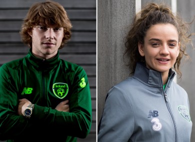 Ireland U19 midfielder Luca Connell and WNT striker Leanne Kiernan.