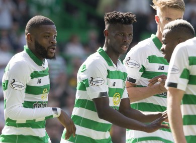 Celtic's Vakoun Issouf Bayo celebrates scoring his side's first goal.