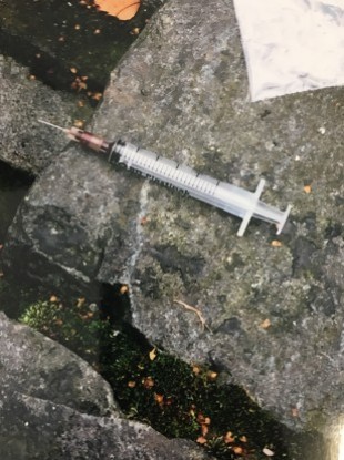File photo of a discarded syringe in Dublin's south inner city.